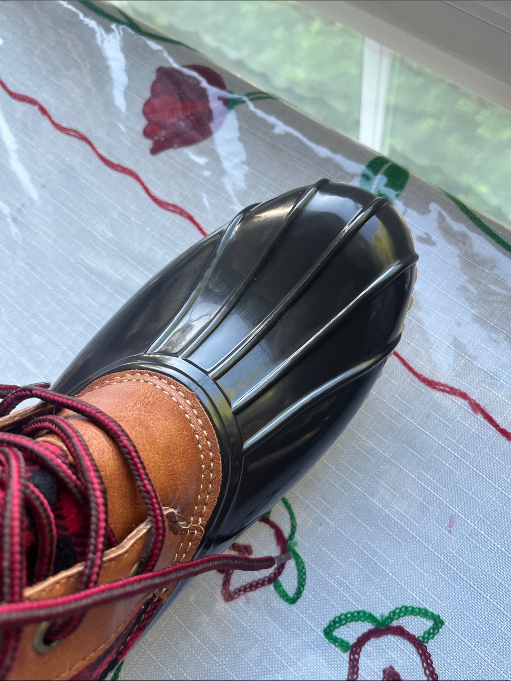 totes Red Black Plaid Winter Rain Duck Boots - Picture 10 of 15